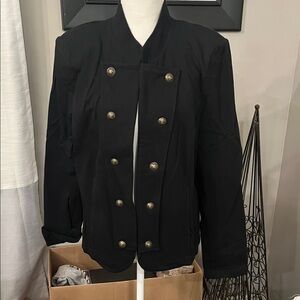 Tommy Hilfiger Black Military-Style Blazer